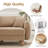 Boucle Fabric Convertible L Shape Sectional 3-Seater Sofa Couch With Distinctive Shell-Shaped Armrests And Removable Ottoman-119398171