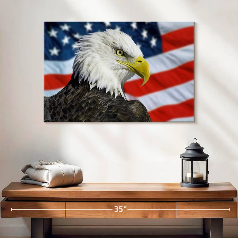 Brampt Patriotic Alaskan Bald Eagle, 16" H x 24" W
