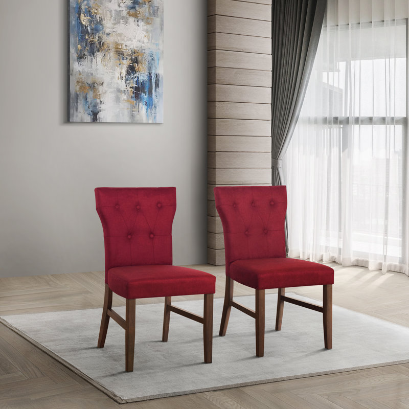 Chaise de salle à manger rembourrée Ast, Rouge
