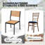 Ensemble repas pour 6 personnes en aluminium avec trou pour parasol et chaises empilables-524784656