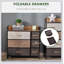Commode 7 tiroirs, tiroirs en tissu, rangement à 3 niveaux pour le vestibule de la chambre à coucher, unité de tour avec plateau en bois, érable