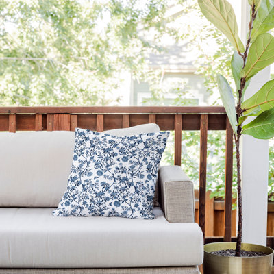 Evanjelina & Co Chinoiserie Classic Blue Throw Pillow