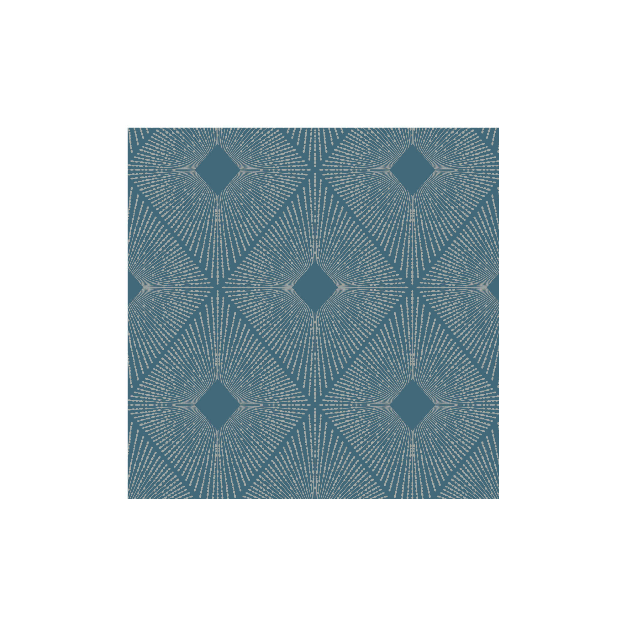 Antonina Vella Modern Metals Modern Geometric Wallpaper, Blue/Silver