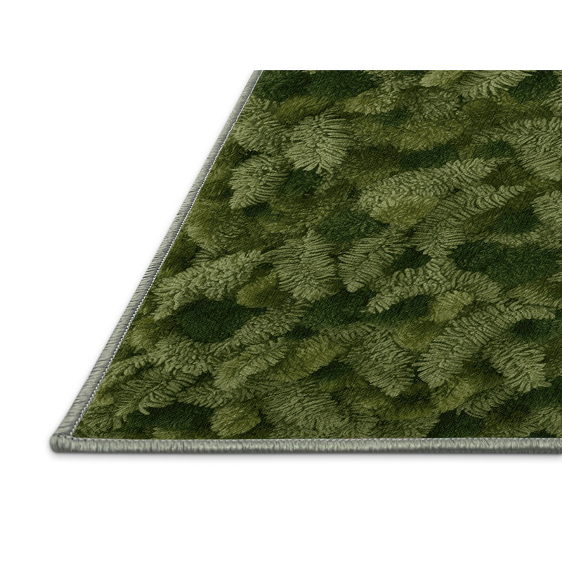 Tapis vert botanique lavable à la machine, Carré 3 pi