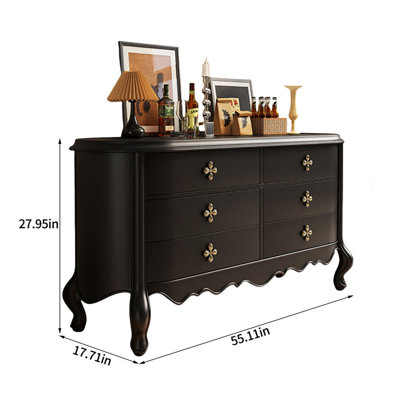Retro Black Solid Manufactured Wood Accentcabinet, Black