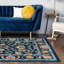 Tapis bleu / jaune / orange à motif floral Arenas-451648533