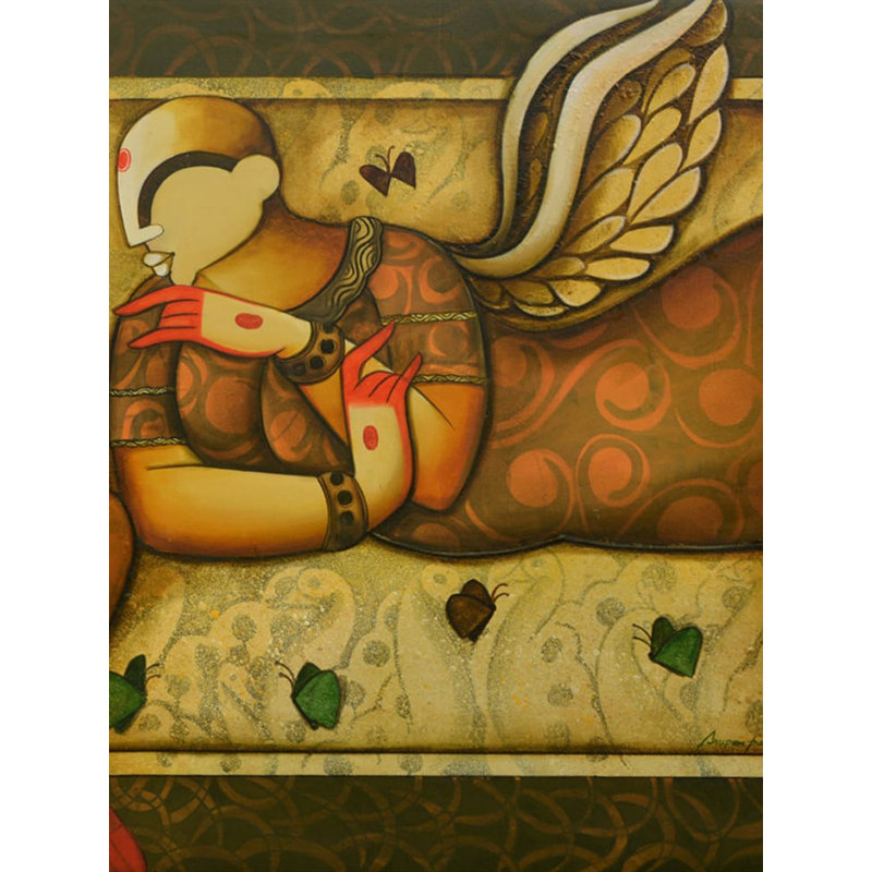 Conversation céleste | Acrylique sur toile | Par Anupam Pal