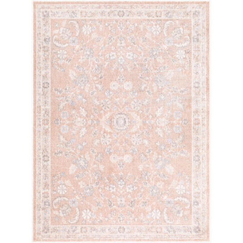 Jazz Machine Woven, Cream/Ivory/Gray/Orange, Rectangle 5'3" x 7'