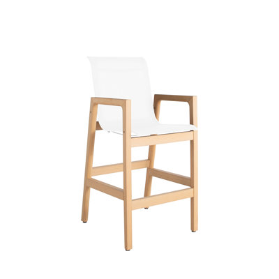 Seashore Wood Outdoor 29.5" Patio Bar Stool