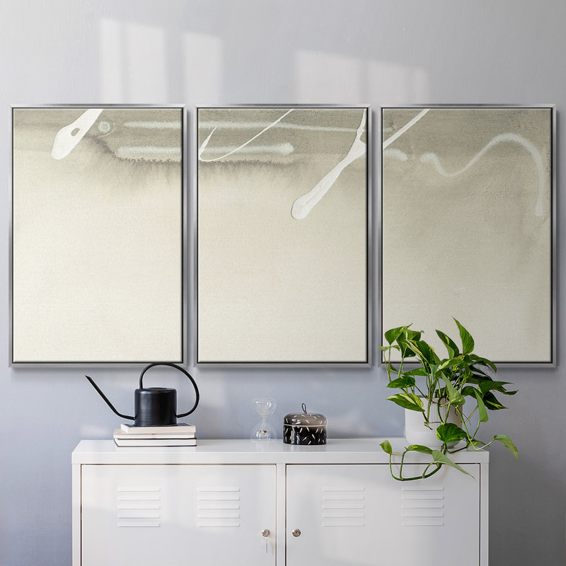High Notes II - Multi Piece Framed Canvas, Silver, 24" H x 48" W x 2" D