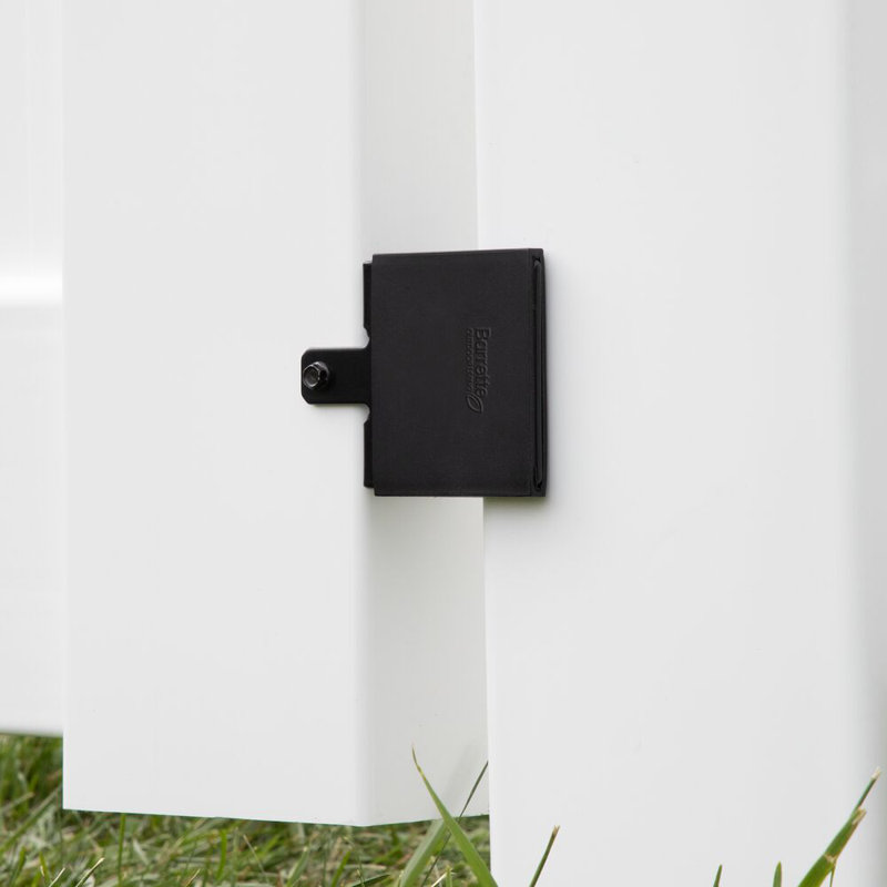 Black Steel Self-Closing Gate Stop for Fencing