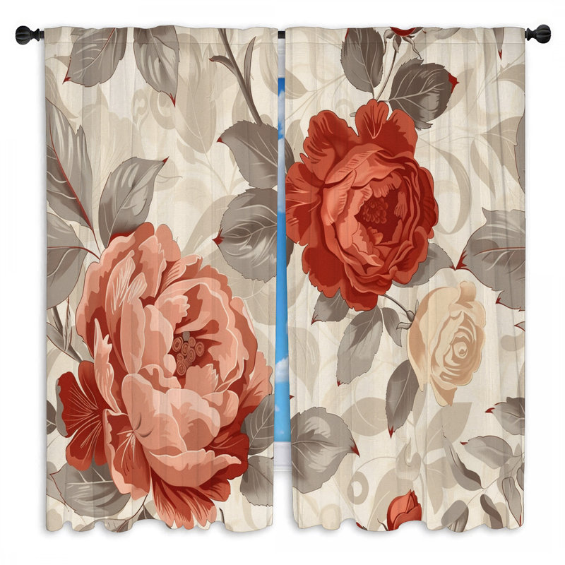 Paire de rideaux obscurcissant en polyester Nefertary, L 40 po x L 61 po