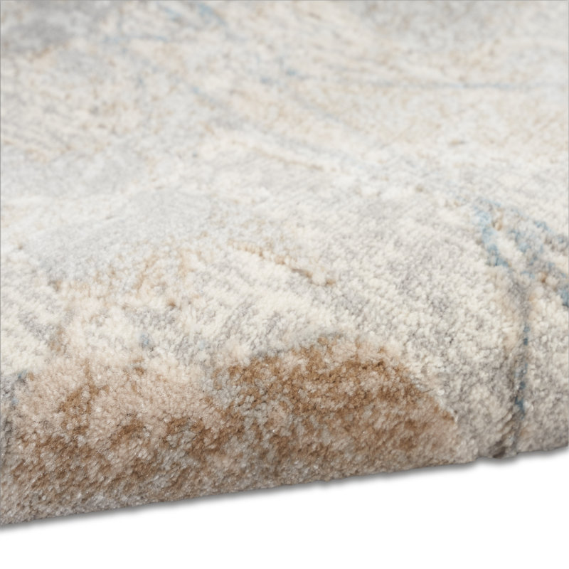 Machine Made Power Loomed Polyester Area Rug in Beige, Rectangle 8' x 10'