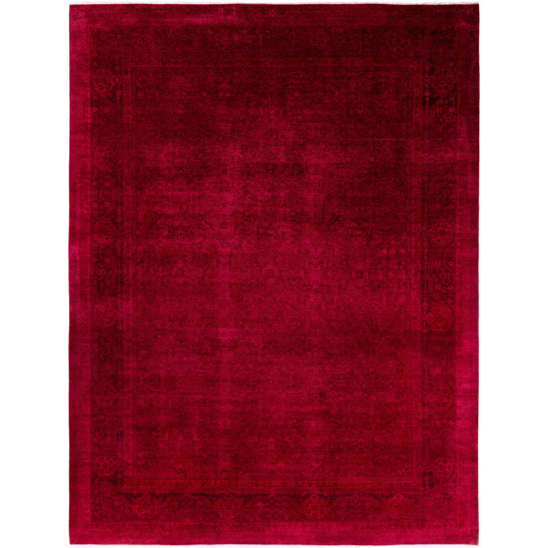 Tapis rose en laine 9 pi 2 po x 11 pi 10 po Huckstep