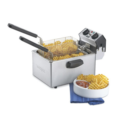 Waring 1800 Watt 4.7 2 Basket Deep Fryer with Timer