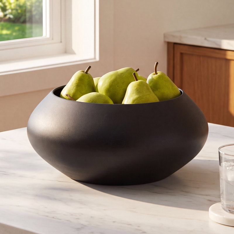 AllModern Wood Serving Bowl, Black
