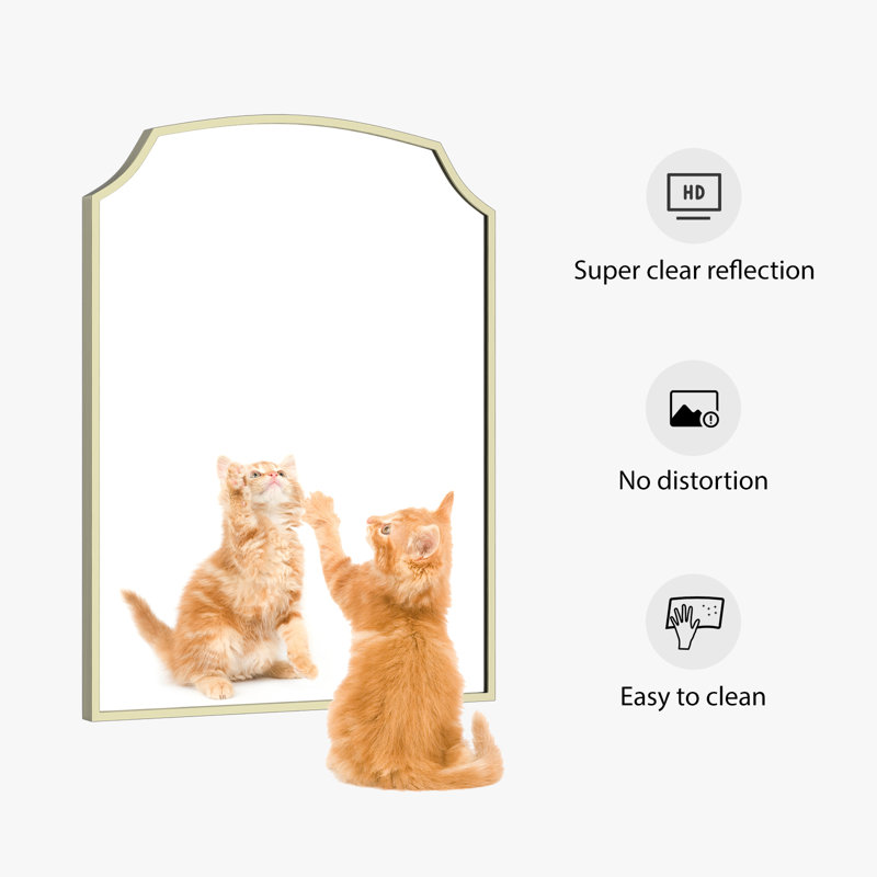 Miroir décoratif en fer forgé, Or, 24 po x 18 po