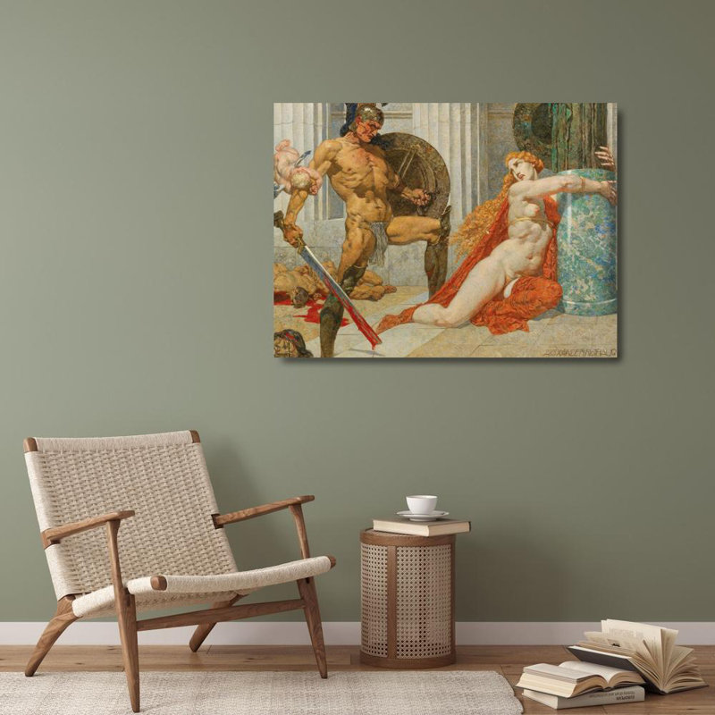 «Helen Finds Menelaus» par Alexander Rothaug - Toile tendue avec châssis, H 24 po x l 17 po