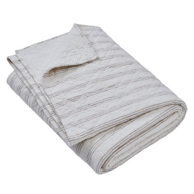Nael White/Gray Standard Cotton Quilt Set- Queen
