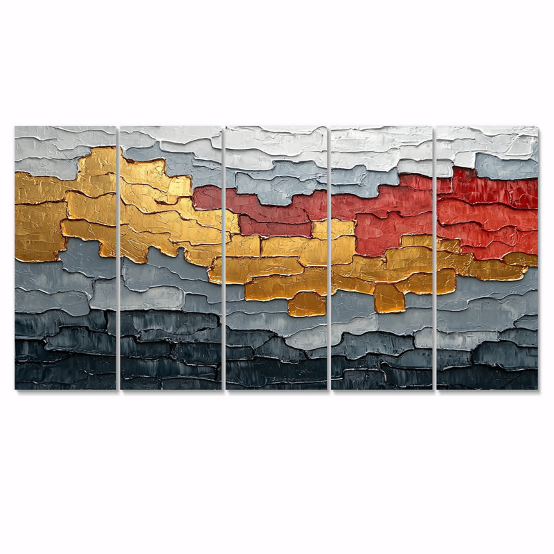 Olavarria - minimalisme art mural - ensemble d'art mural moderne, H 32 po x l 80 po, 5