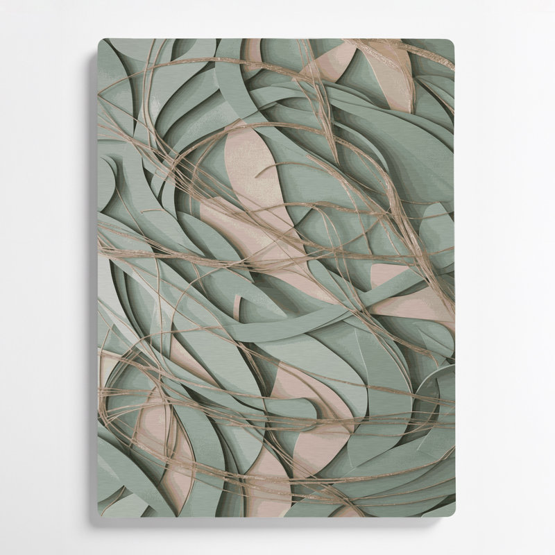 Art abstrait en métal gris, formes abstraites 97, H 16 po x l 20 po