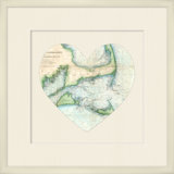 Folded Heart Map 1 Framed Graphic Art