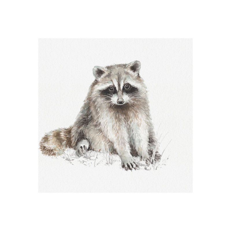 «Forest Friends X (Racoon)» par Lisa Audit, toile texturée embelée à la main, H 30 po x l 30 po x P 1,5 po