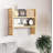 Handmade Woven Rattan Display Shelf 2-Tier Natural Rattan Bookshelf Wall Mounted