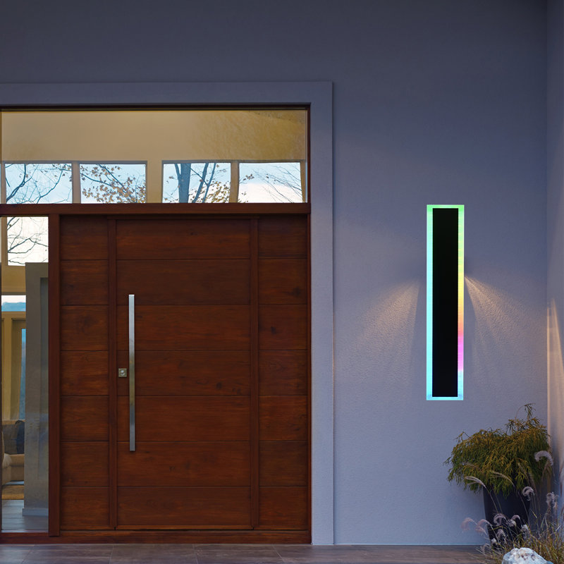 Luminaire d'extérieur moderne, applique murale d'extérieur moderne RVB 10% à 100% à intensité variable avec plusieurs modes pour le patio