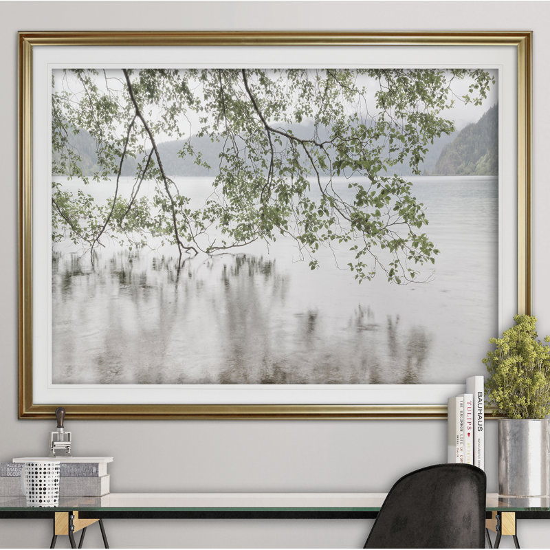 " Lake Crescent Rainy Day ", Gold, 24" H x 32" W x 1.5" D