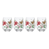 Lenox Butterfly Meadow Holiday Stemless Wine Glasses, Set Of 4