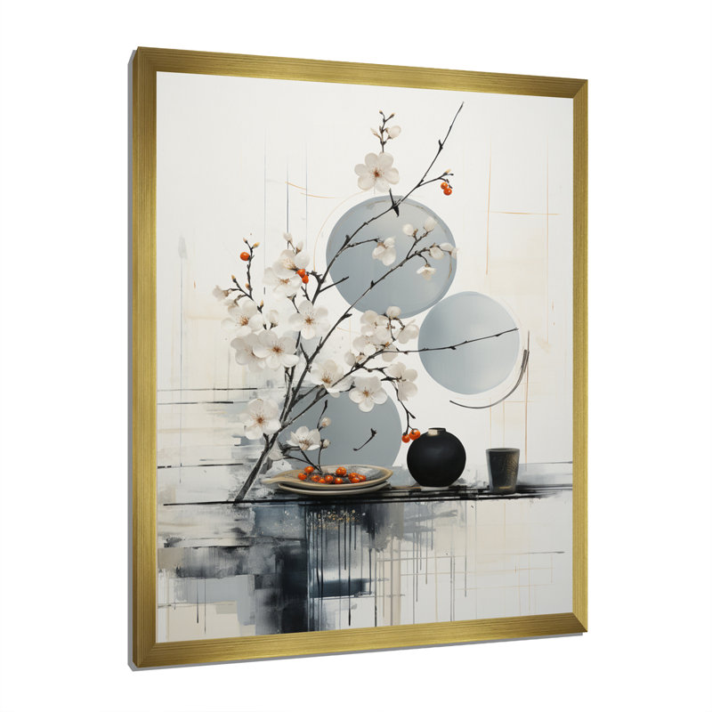 Blainey Asian Art Classics Sumi II, H 32 po x l 16 po x P 1 po, Encadrement doré