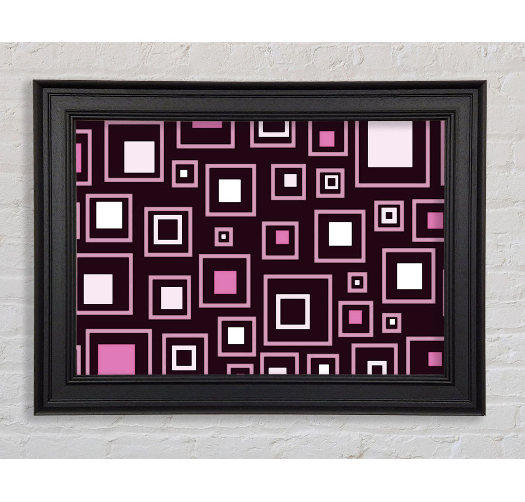 Squares In Squares Pink Gerahmter Druck