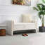 Banc moderne avec accoudoirs et rangement, repose-pieds rembourré confortable pour le salon et la chambre à coucher-1051417348
