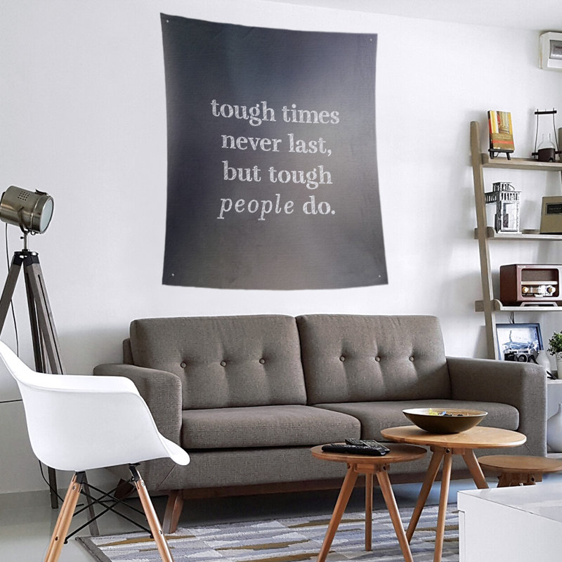 Tapisserie en polyester rigide times, H 27,5 po x l 37,5 po, Gris