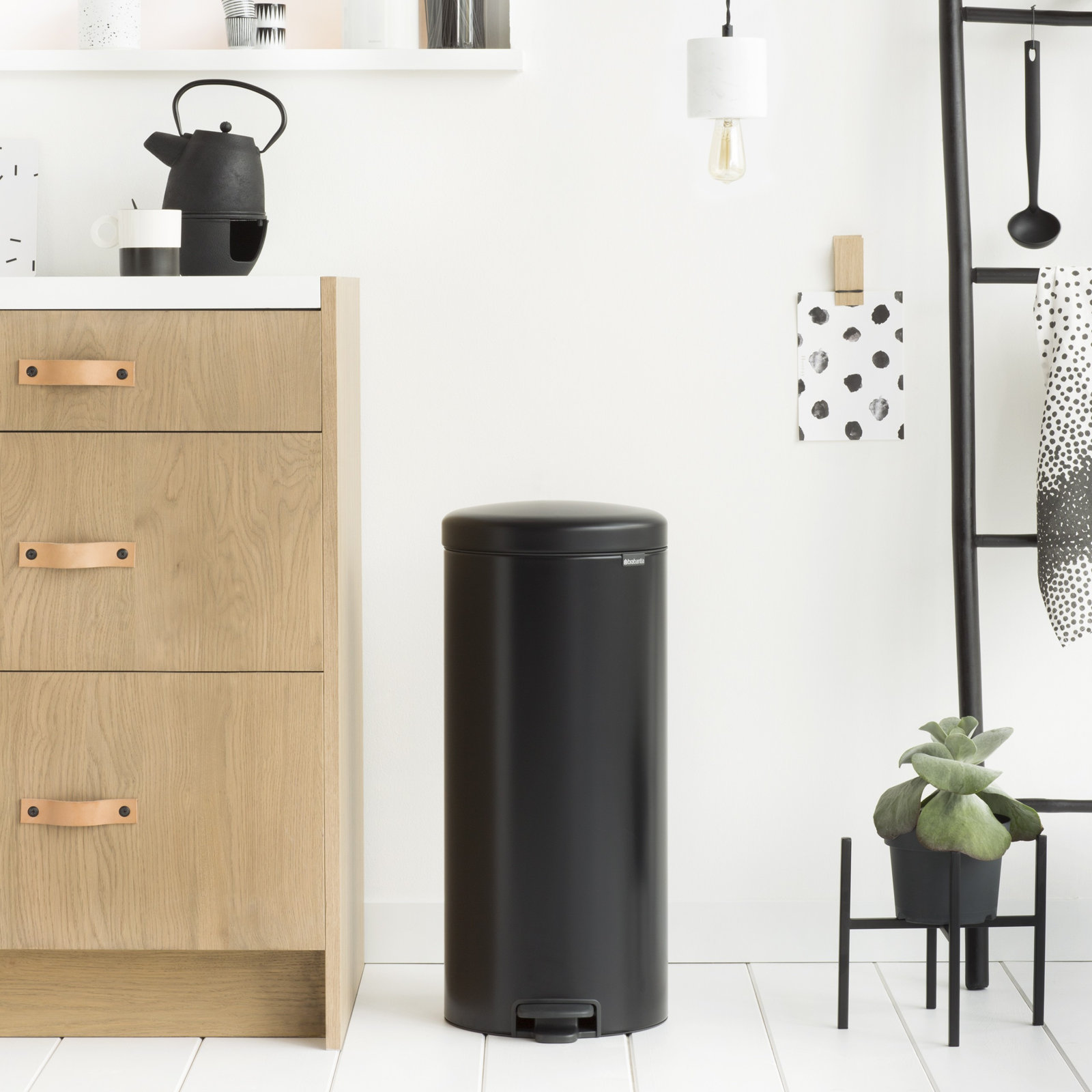 Brabantia Newicon 8gal Step-On Trash Can, Matte Black