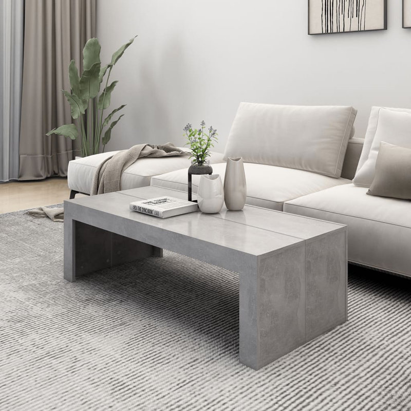 Aleyska Sled Coffee Table, Concrete Grey