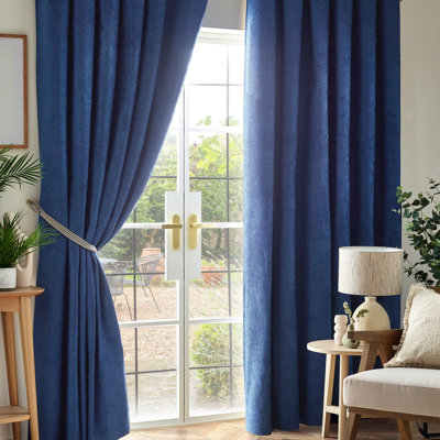 Eilfried Chenille Pencil Pleat Taped Top Curtains