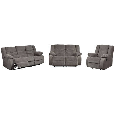 Ansar 3-Piece Microfiber Push Button Power Reclining Sofa Set