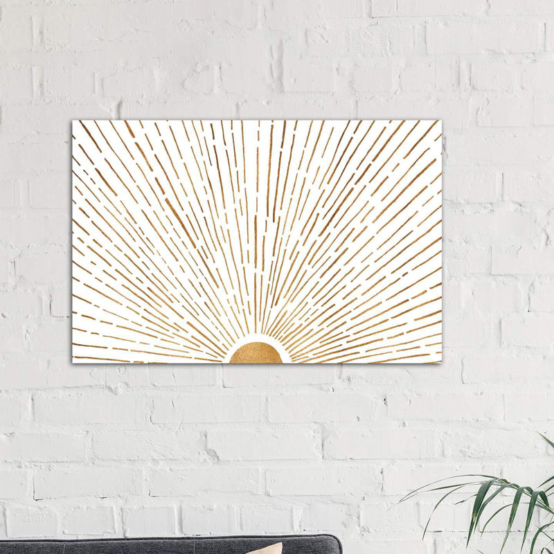 «Let the Sunshine in» par Modern Tropical - impression d'art graphique, H 18 po x l 26 po x P 1,5 po, Toile tendue