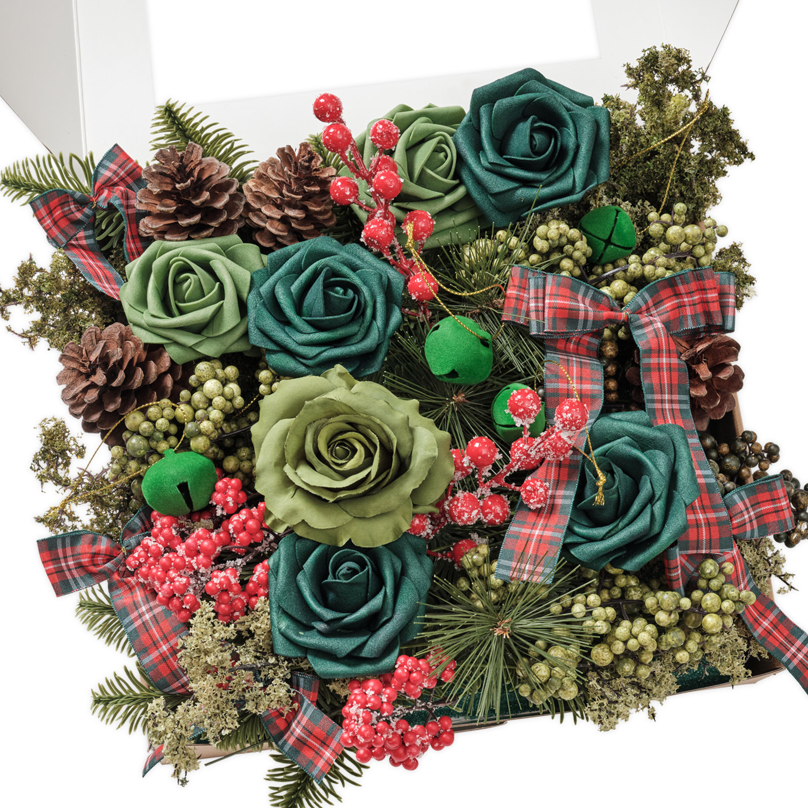 The Holiday Aisle® Green Floral Picks Combo with Bow for St Patrick's Day  (51pcs)