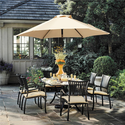 Parasol de marché de 7,5 pi avec inclinaison et manivelle - Orange brûlé Allport