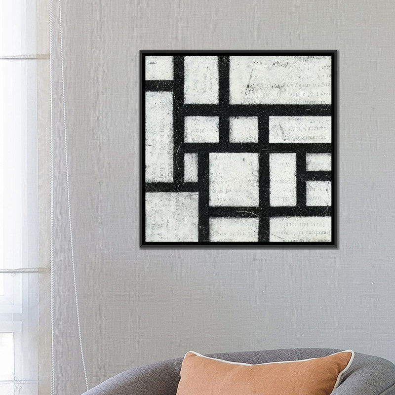 « labyrinthe iii », impression sur toile, H 18 po x l 18 po x P 1,5 po, Toile avec cadre noir, Pas de tapis