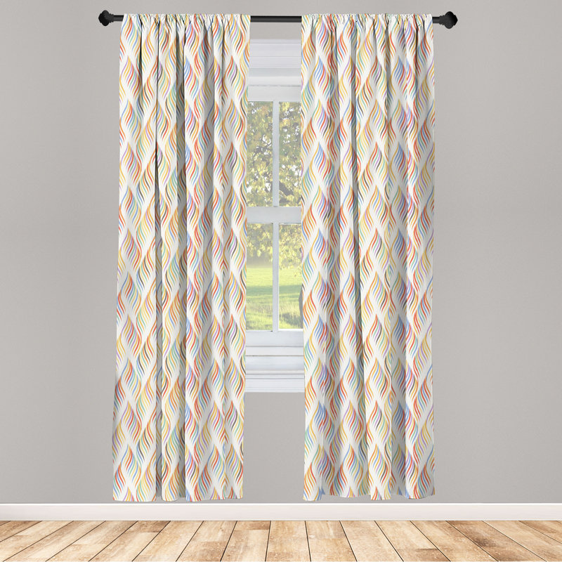 Lattice Semi-Sheer Rod Pocket Curtain Panels, 28" x 95"