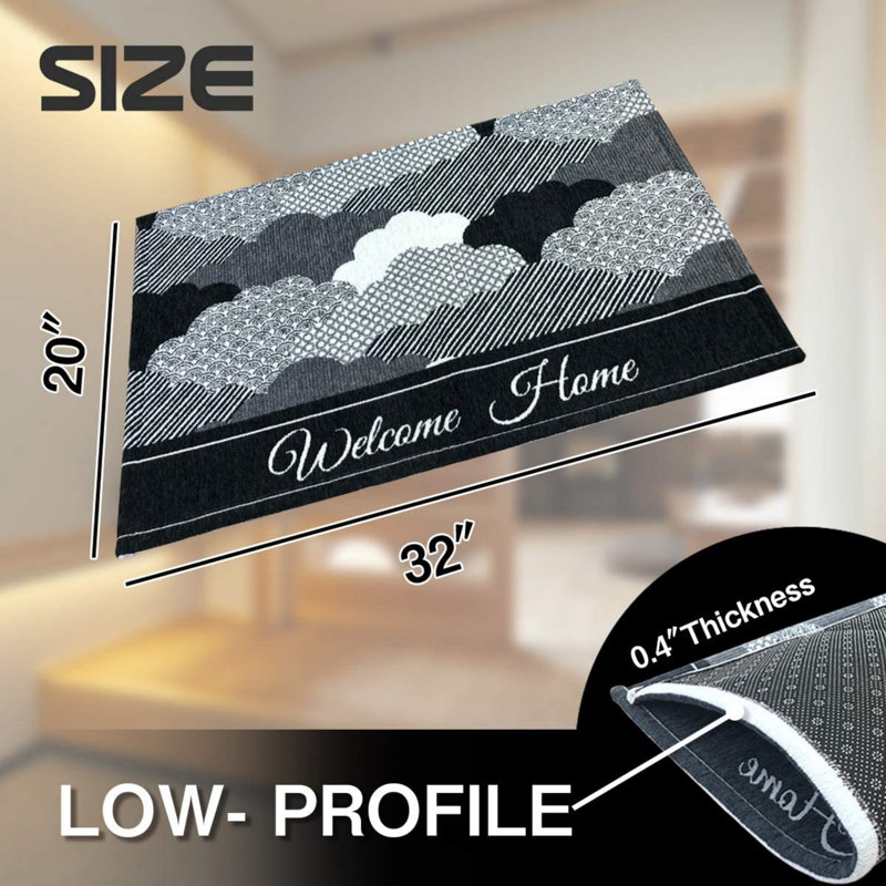Tapis d'entrée antidérapant Enique 32 po x 20 po Enique