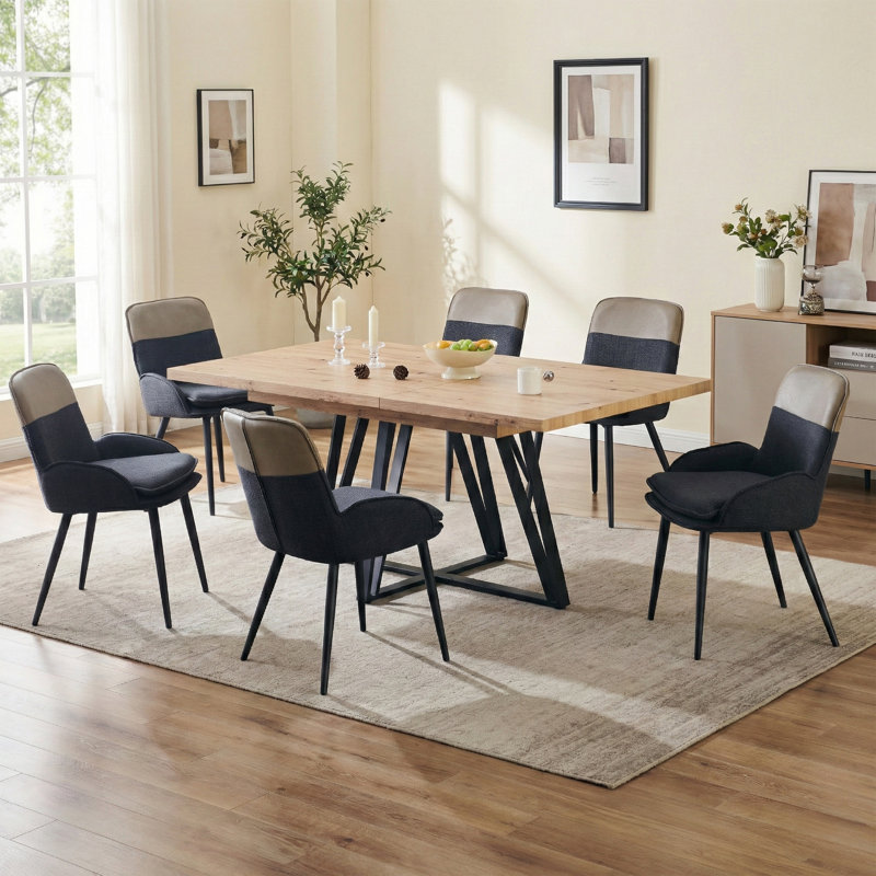 Anoeska Extendable Metal Base Dining Table