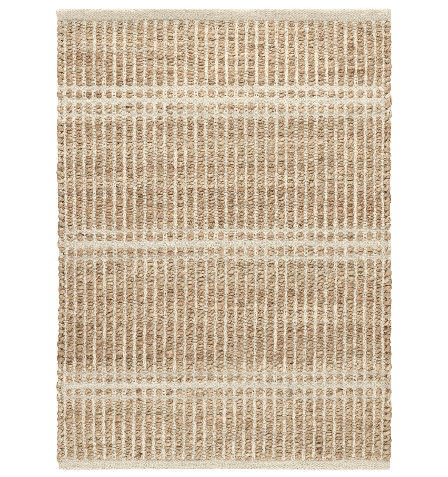 Arbor Ivory Hand-Woven Striped Jute Rug, Rectangle 2' x 3', Ivory