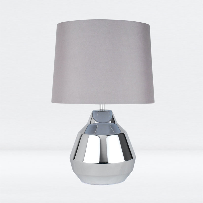 Allarna Metal Table Lamp, Chrome, Grey
