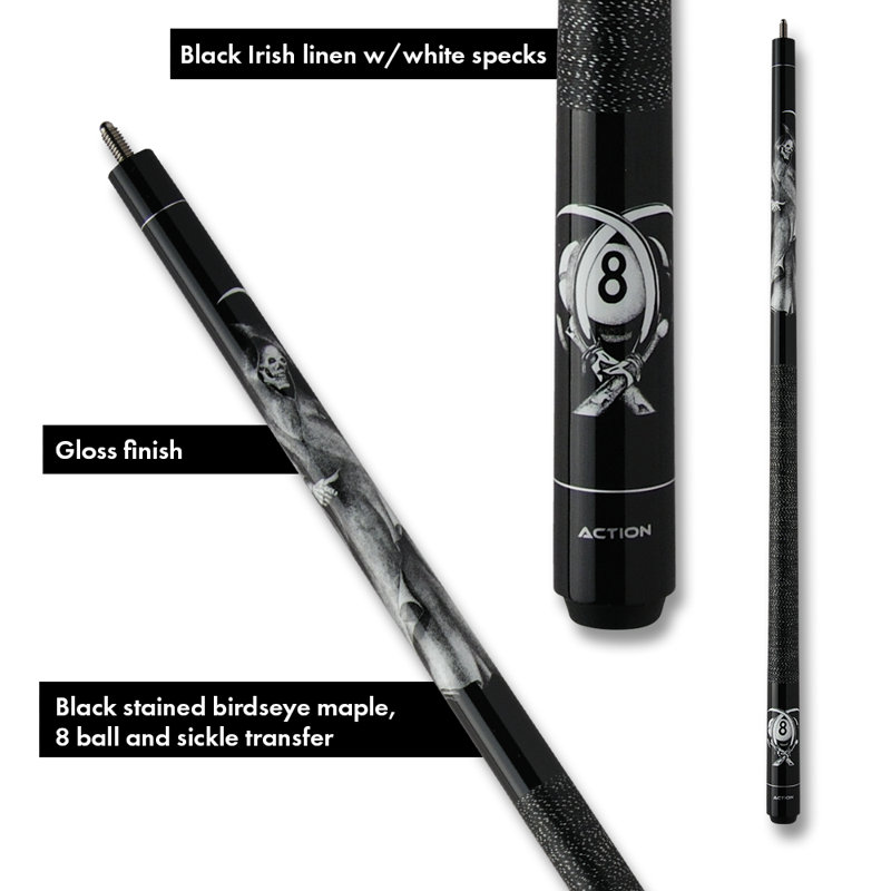 Action Adventure Reaper Pool Cue, Black, 19 oz.