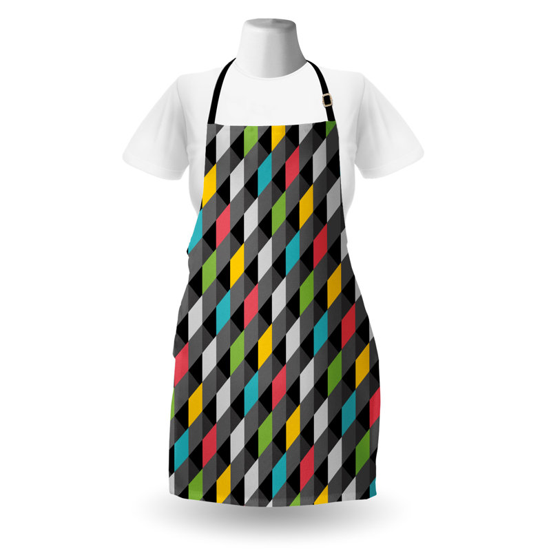 East Urban Home Geometric Apron Unisex, Abstract Art Style, Adult Size, Multicolor
